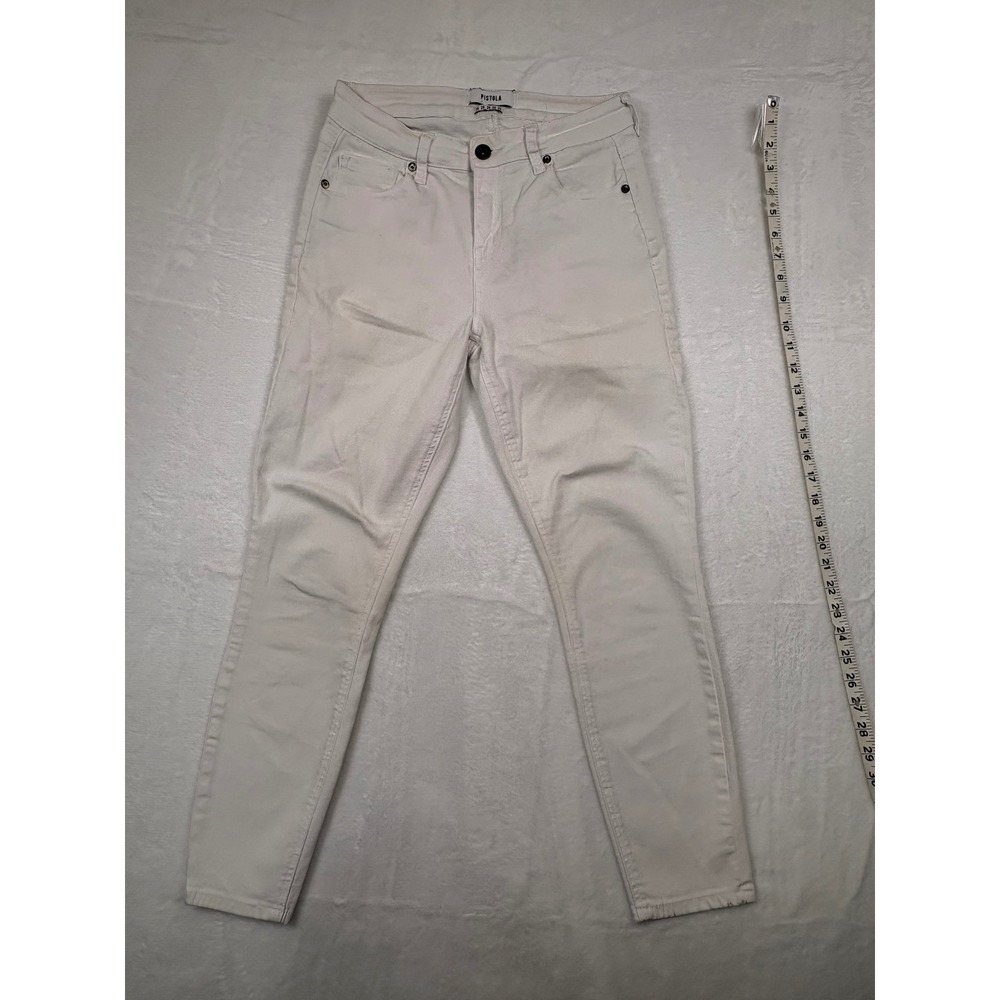 Pistola White Skinny Jeans Womens Size 28 Mid Rise Denim Pants Solid White